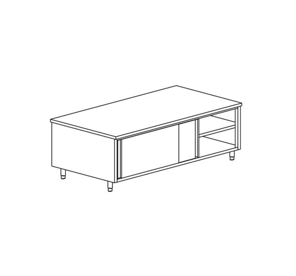 Meuble de rangement central avec 2 portes coulissantes gamme 600- MR166/1