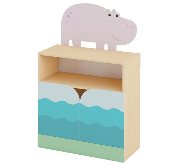 Meuble droit 2 portes - hippopotame 82 x 38 x 84 cm