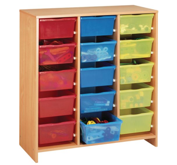 Meuble haut 15 bacs multicolores - Nathan