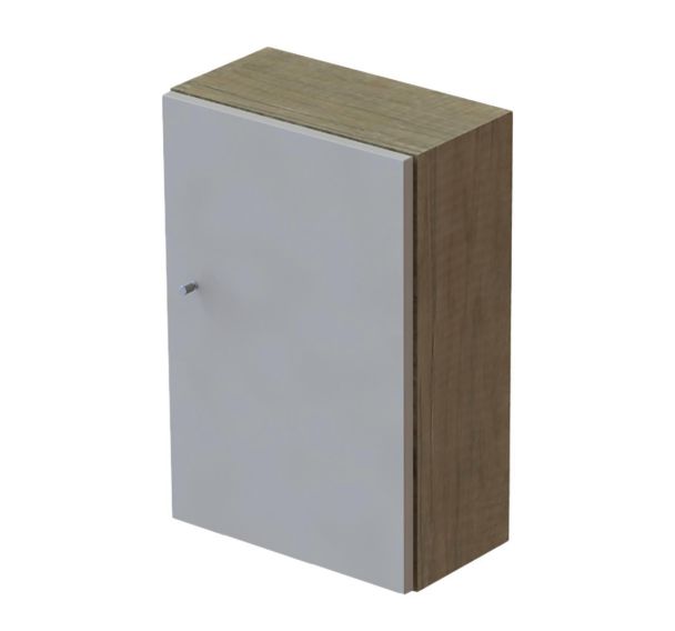 Meuble haut Quiétub 1 porte Tabac/Gris
