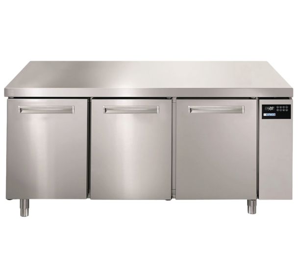 Meuble réfrigéré 600x400 positif, 3 portes, sans groupe, inox central