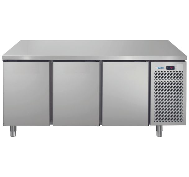 Meuble réfrigéré GN1/1 négatif 3 portes dessus inox dosseret groupe logé LINEAR