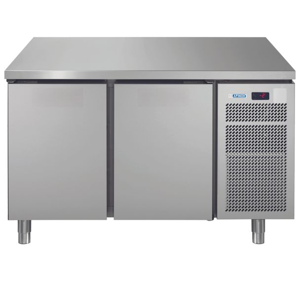 Meuble réfrigéré GN1/1 positif 2 portes dessus inox central groupe logé LINEAR