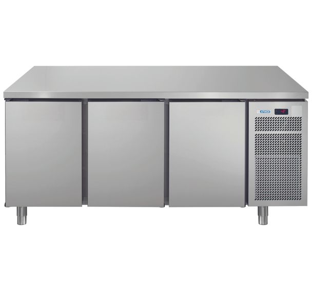 Meuble réfrigéré GN1/1 positif 3 portes dessus inox central groupe logé LINEAR