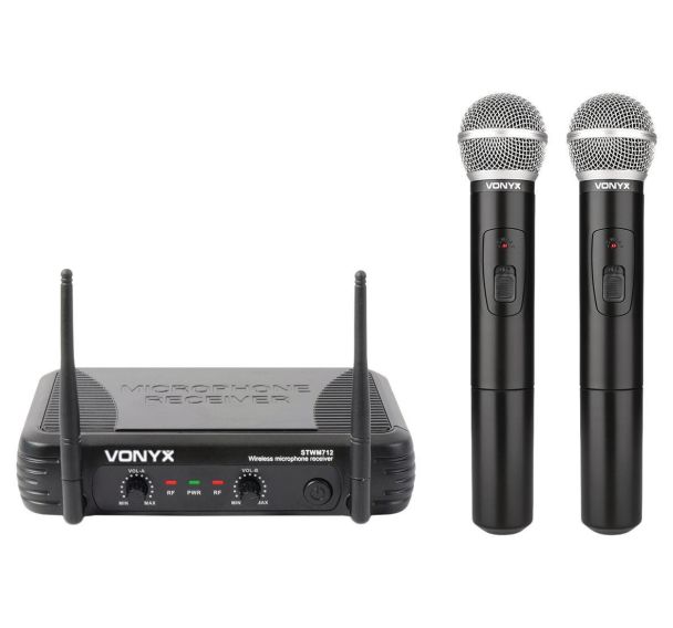 Microphone sans fil STWM712 set de 2 micros main VHF - Vonyx