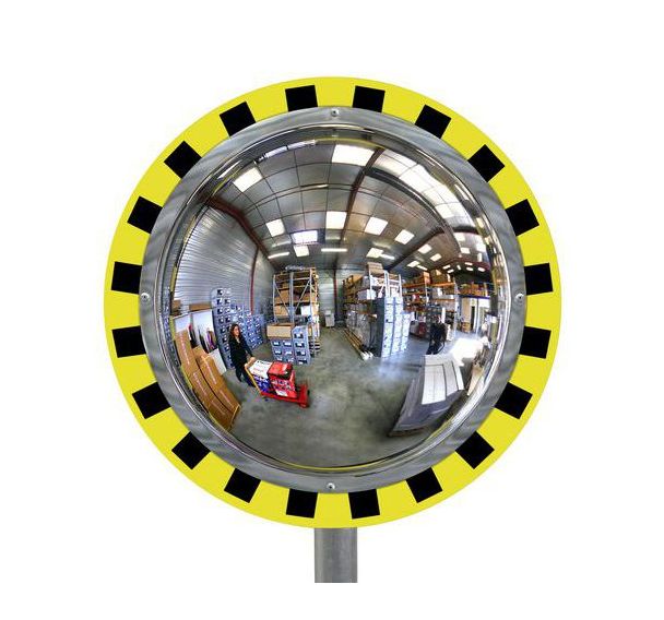 Miroir de sécurité intérieur noir et jaune 180° Maley - Kaptorama