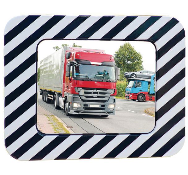 Miroir routier acrylique cadre noir/blanc - Dan Mirror