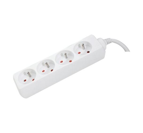 Multiprise 4 prises sans interrupteur blanche - 4,0 m