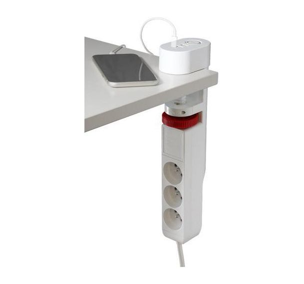 Multiprise avec interrupteur - 3 prises - Chargeur USB