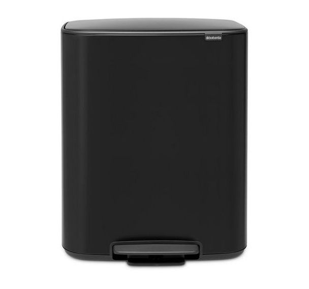Noir Bo Poubelle à pédale 2 x 30 L, Brabantia