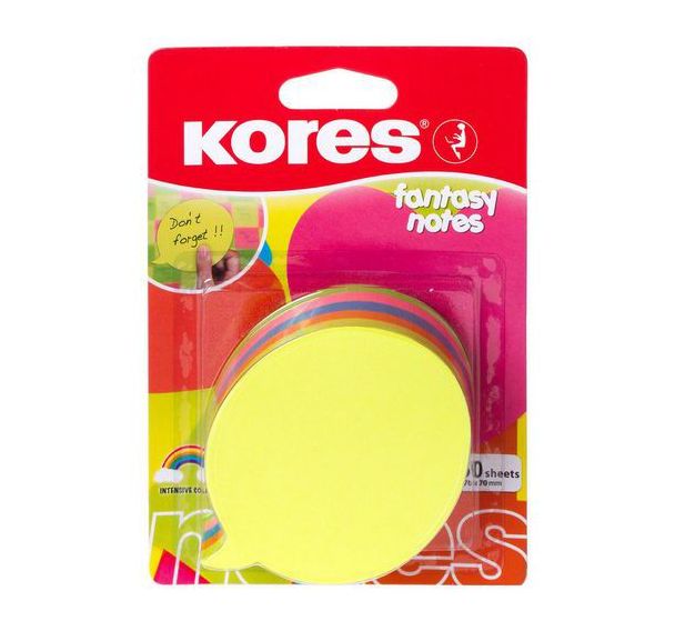 Note repositionnable bulle fantaisie 70x70mm couleur neon