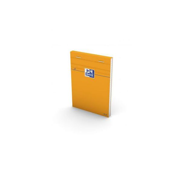 OXFORD Bloc-Notes Orange A6 Petits Carreaux 5mm 80 Feuilles Agrafées Couverture Carte Enduite Orange