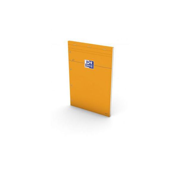 OXFORD Bloc-Notes Perforé Orange A4+ Petits Carreaux 5mm Margés 80 Feuilles Agrafées Couverture Carte Enduite Orange