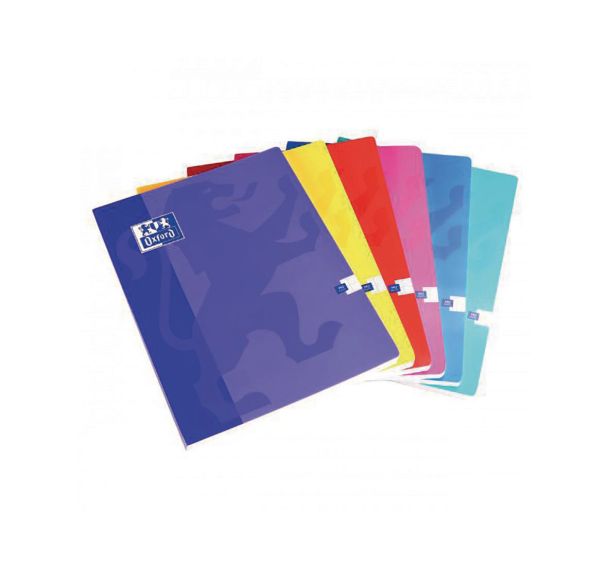 OXFORD Cahier Color Life 24x32cm Grands Carreaux Seyès 192 Pages Brochées Couverture Carte Coloris Assortis