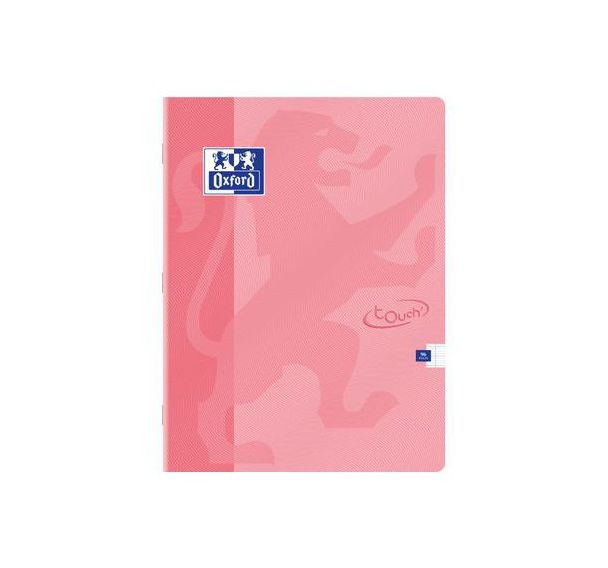 OXFORD Cahier Touch' 24x32cm Grands Carreaux Seyès 96 Pages Agrafées Couverture Carte Coloris Assorti