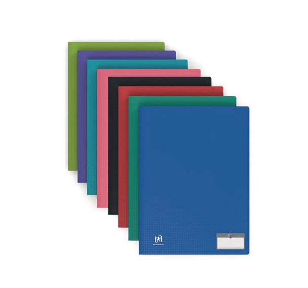 OXFORD Protège-Documents Memphis A4 80 vues / 40 pochettes Couverture Polypro Coloris Assortis