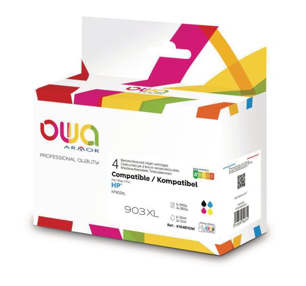 Pack 4 cartouche compatibles HP 903 xl bcmy w.ilm - OWA