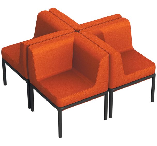 Pack 4 chauffeuses d'angle Lotua tissu 100% polyester _ - Sokoa