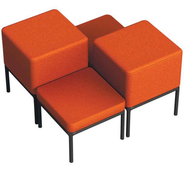 Pack 4 poufs Lotua tissu 100% polyester _ - Sokoa