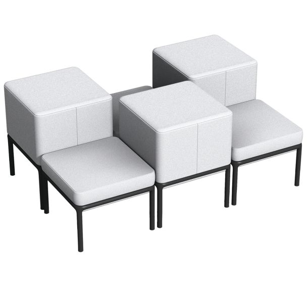 Pack 6 poufs Lotua tissu 100% polyester _ - Sokoa