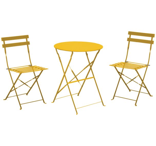 Pack Cuba : 1 table Ø 60 cm + 2 chaises - Proloisirs