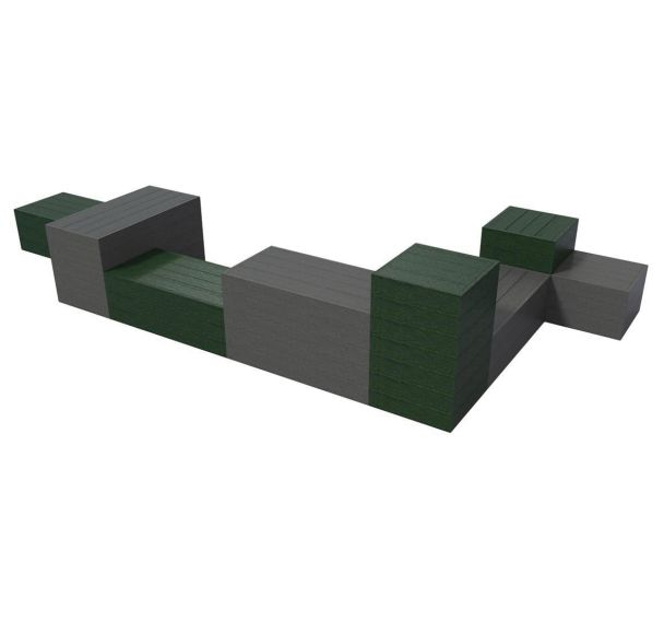 Pack assise modulable Cube 8 modules plastique recyclé - Espace Urbain
