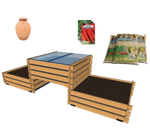 Pack complet : trio potager - Carre Serre