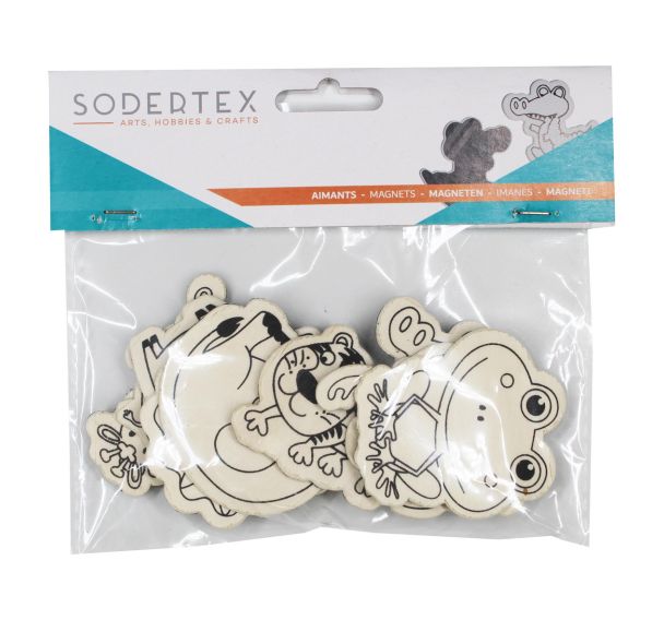 Pack d'aimants en bois à colorier - 9 pièces