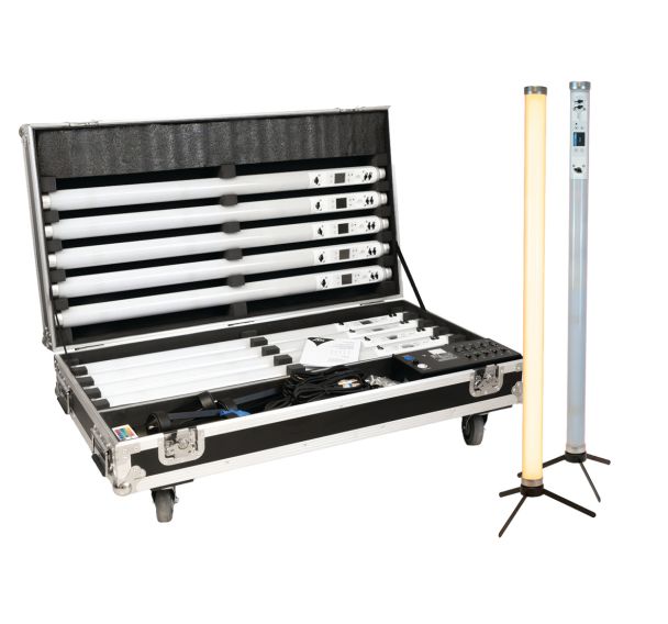 Jeu de 10 tubes LED RGBW rechargeables + flight case - AFX