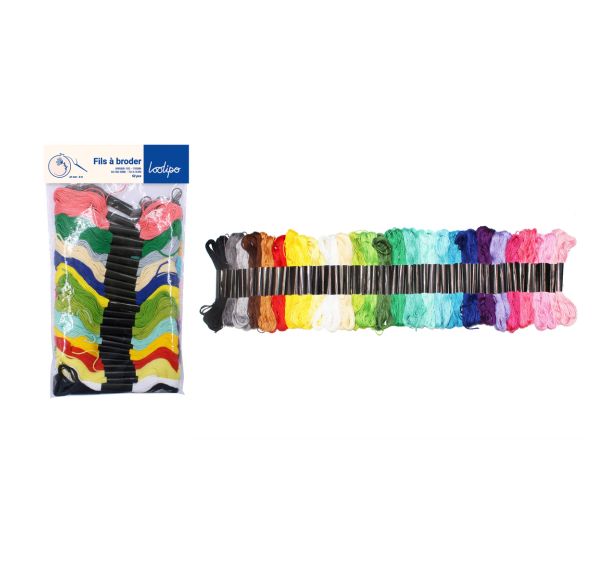 Pack de 52 fils à broder - 8 Ml - 26 coloris assortis