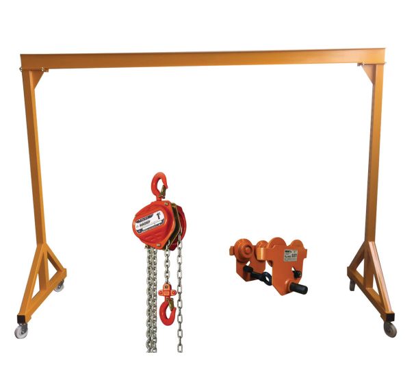 Pack portique d'atelier + chariot + palan - Force 1600 kg