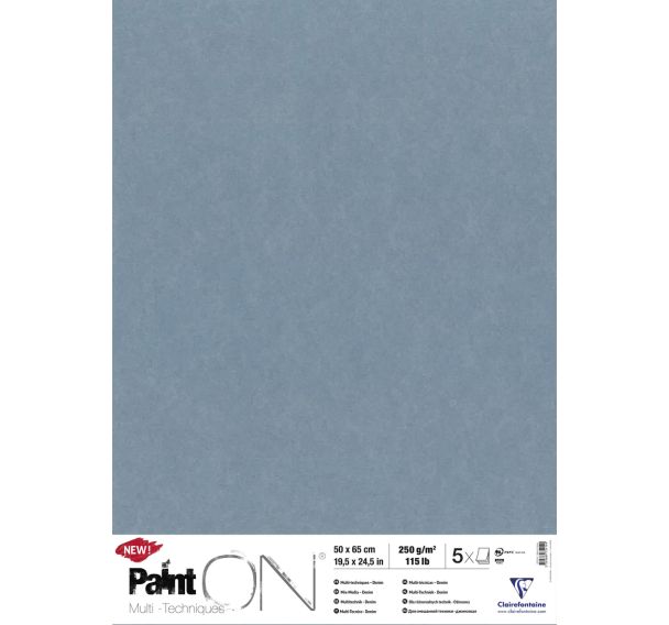 PaintON 50x65cm 250g étui de 5 feuilles Denim