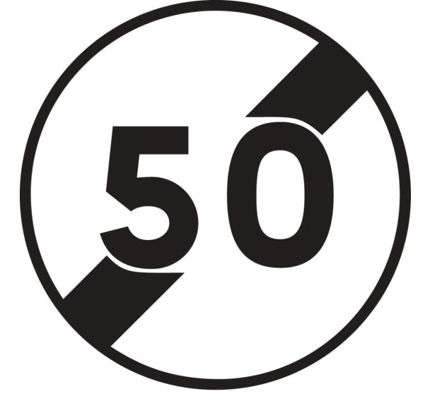 Panneau - B33 - Fin de limitation de la vitesse préciser