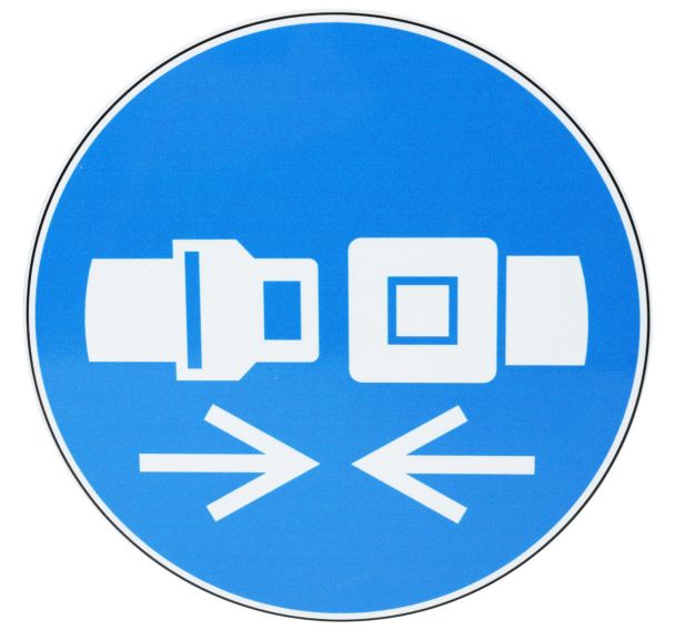Panneau Attacher la ceinture de sécurité Alu 200 mm