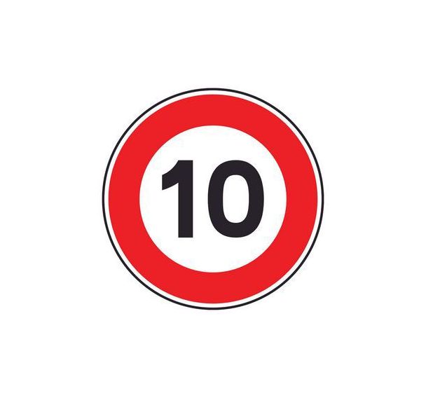 Panneau B14 Limitation vitesse à 10Km/h 650mm classe 2