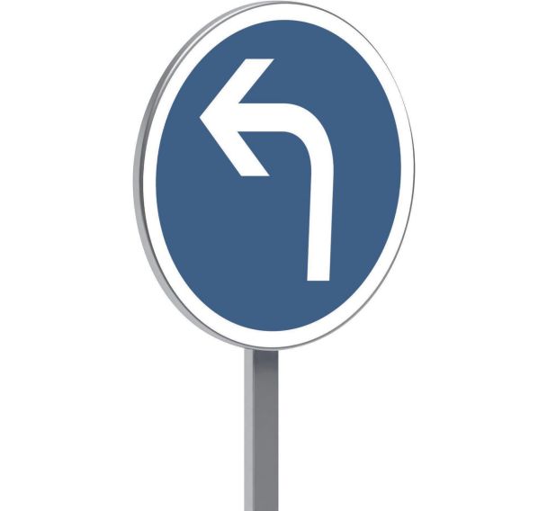 Panneau B21c2 direction obligatoire intersection gauche - Taliaplast