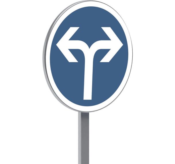 Panneau B21e obligatoire intersection droite gauche - Taliaplast