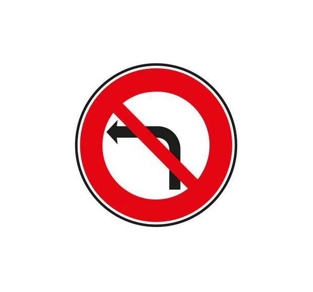 Panneau B2a Interdiction tourner à gauche classe 2 - Aximum