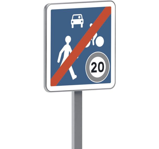 Panneau B53 Fin d'une zone rencontre CE - Taliaplast