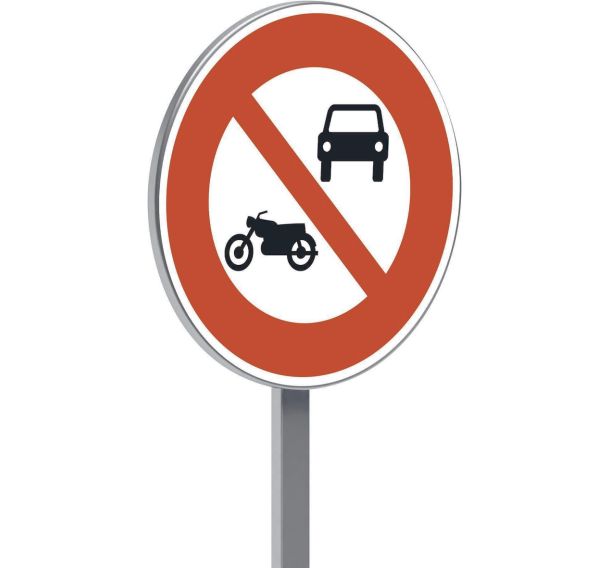 Panneau B7a interdit aux véhicules moteur sauf cyclomoteurs-Taliaplast