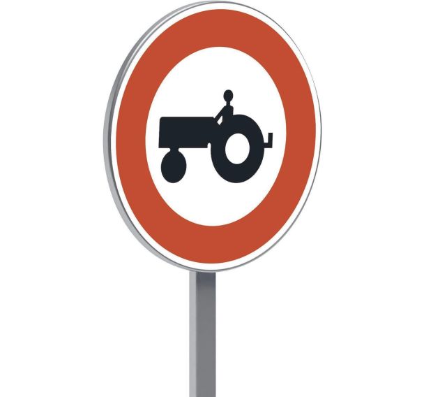 Panneau B9d accès interdit aux véhicules agricoles moteur - Taliaplast
