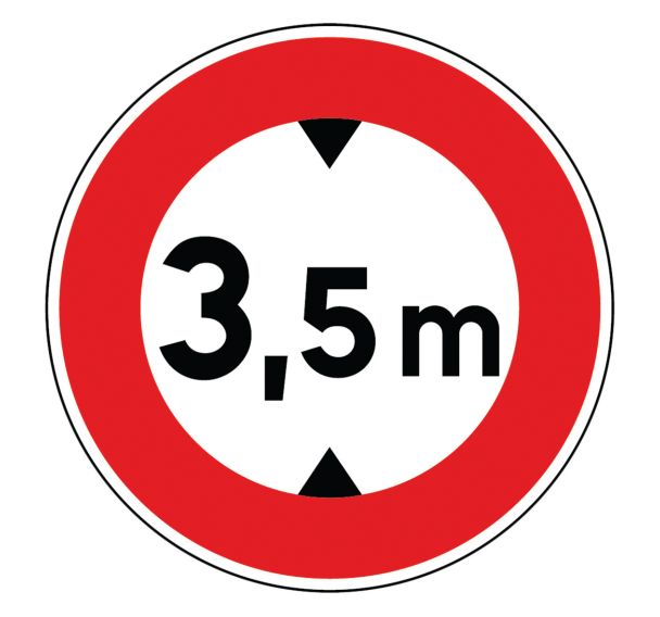Panneau BK12 Interdit véhicule hauteur -3,5 m