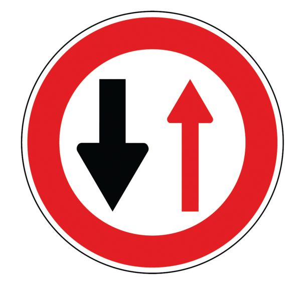 Panneau BK15 Cédez le passage sens inverse