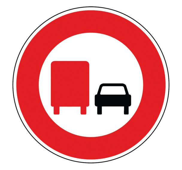 Panneau BK3a Interdit de dépasser véhcules -3,5T