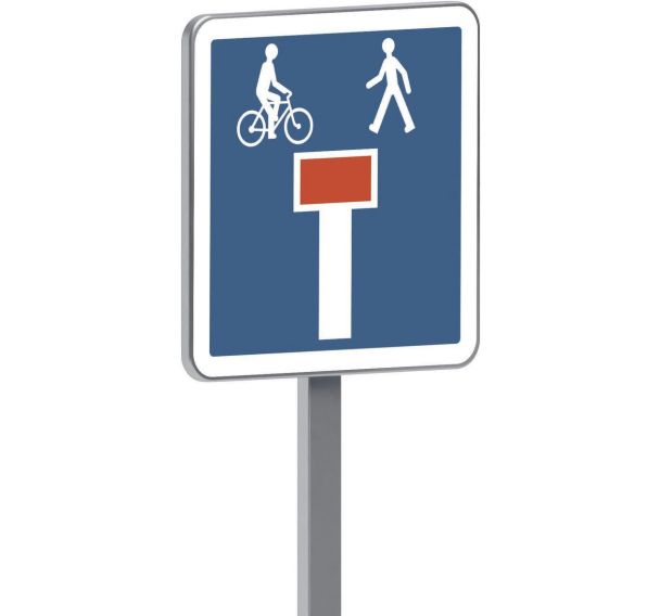 Panneau C13d impasse uniquement piétons et cyclistes - Taliaplast