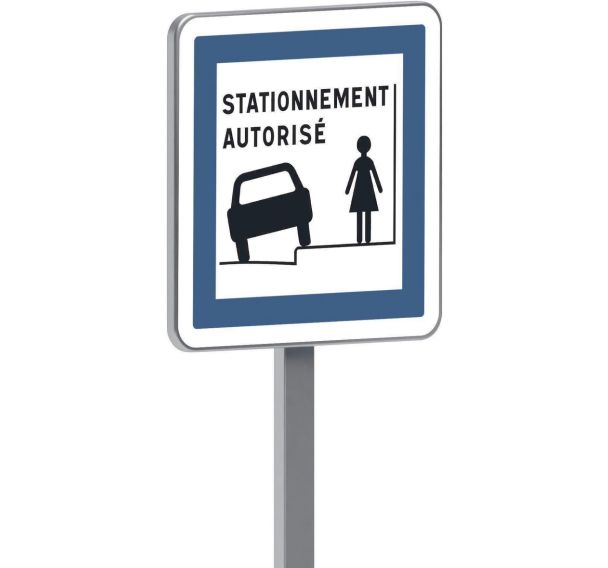 Panneau CE50n stationnement sur trottoir sous conditions - Taliaplast