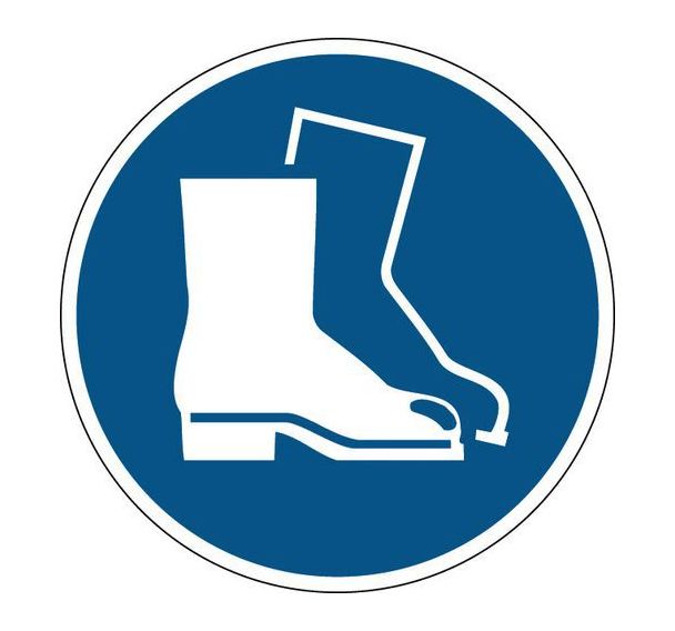 Panneau:Chaussures de sécurité obligatoires rigide 10 cm Ø