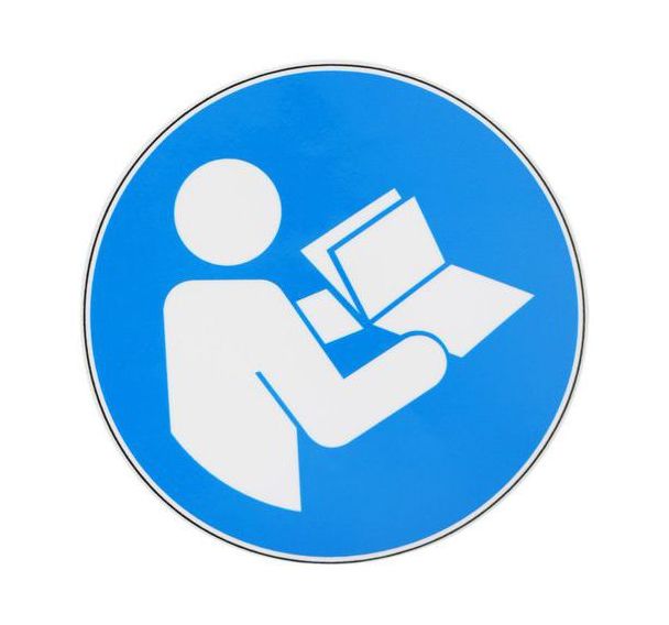 Panneau Consulter le manuel d'instructions Adhésif 10 cm