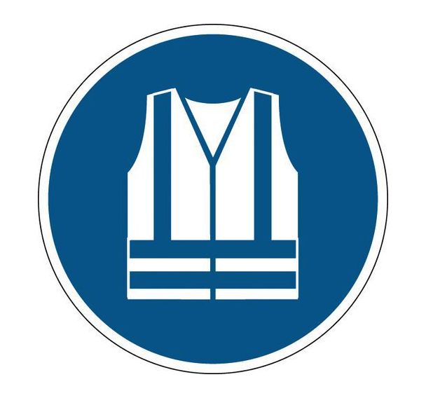 Panneau Gilet sécurité haute visibilité obligatoire 200 mm