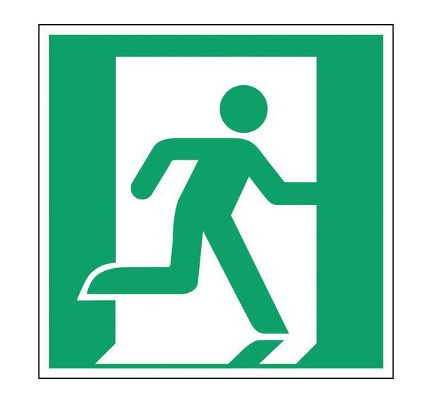 Panneau Sortie de secours à droite Rigide 200 x 200 mm